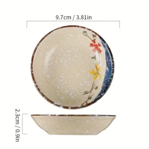 dimension du plat à sauce japonais 9.7cm de largeur pour 2.3cm de hauteur